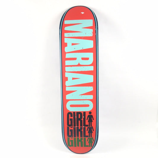 Girl Guy Mariano Basic Letters Orange/Teal 8.125" Skateboard Deck