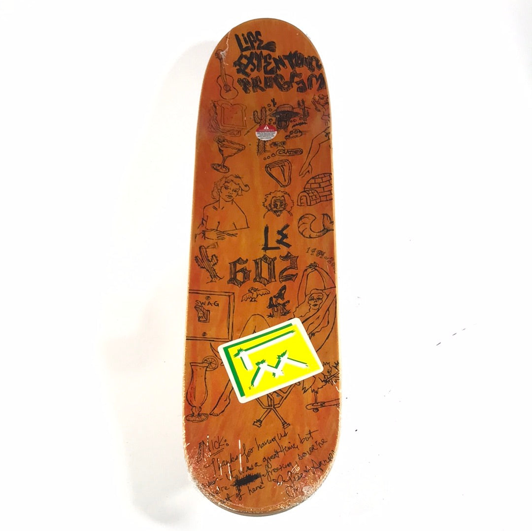 Life Extention Nick Trapasso Flying Purple 8.0'' Skateboard Deck