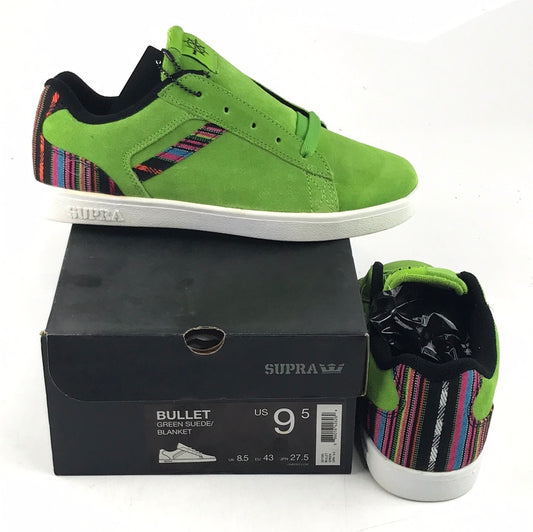 Supra Bullet Green Suede/Blanket US Mens Size 9.5