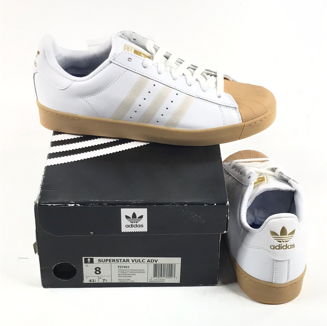 Adids Skate Superstar Vulc ADV FTWWHT/FTWWHT/GUM3 F37462 US Mens Size 8