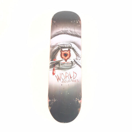 World Industries Team Eye Torture Grey 8.0 Skateboard Deck