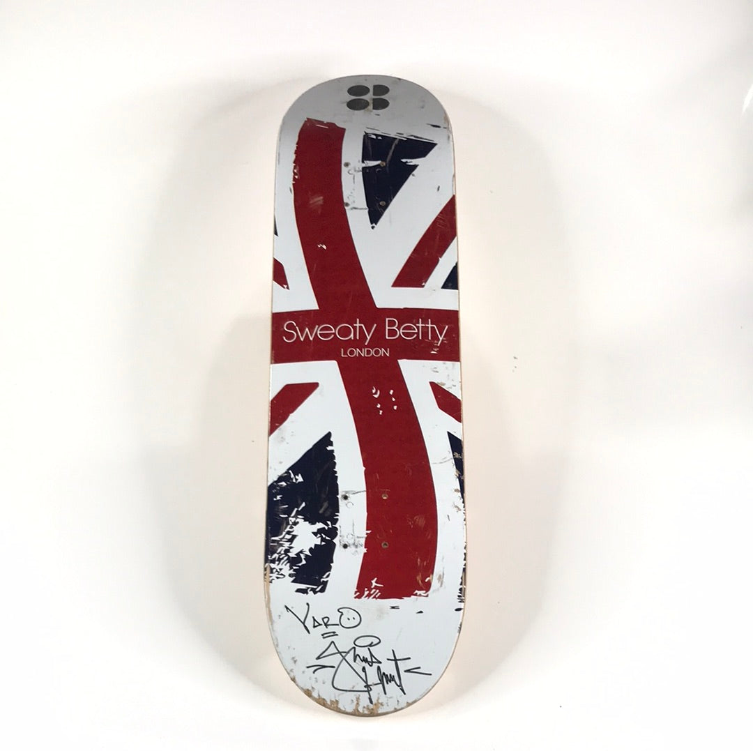 Sweaty Betty Skateboard Deck - London - Signed White 8.25