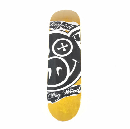 Pig Ragdoll Pig Logo Yellow/Black/White 8.125" Skateboard Deck