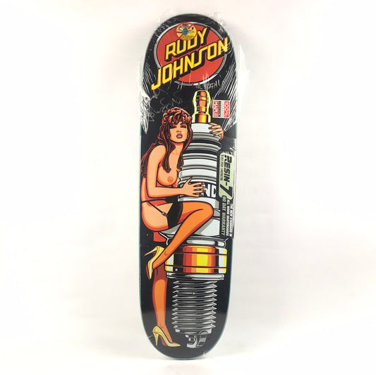 Blind Rudy Johnson Signed Spark Plug Black 8.6" Skateboard Deck 2010 Release Vintage NOS Deck