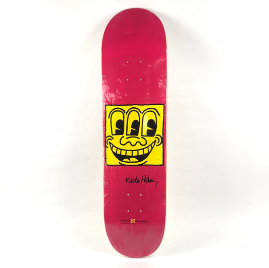 Alien Workshop Keith Haring 3 Eyes Pink/Yellow 8.0'' Skateboard Deck
