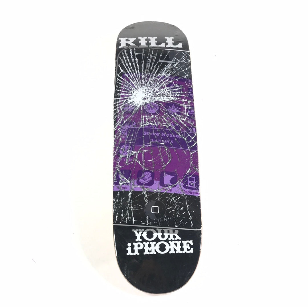 The High Five Steve Nesser Kill Your Iphone Black/Purple 8.0 Skateboard deck