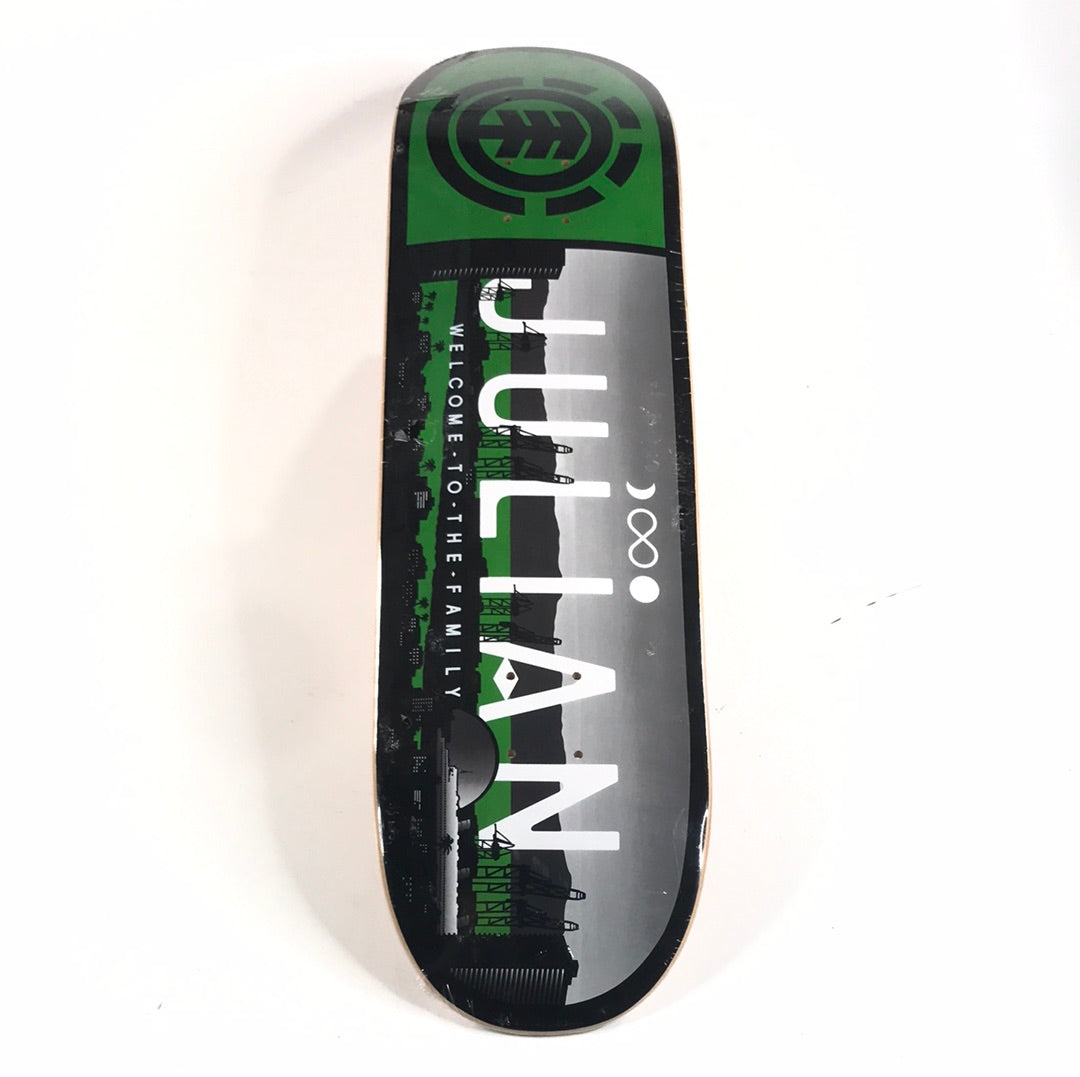 Element Julian Davidson Welcome To The Family Green Skateboard Deck Size 8.3" Vintage NOS Deck