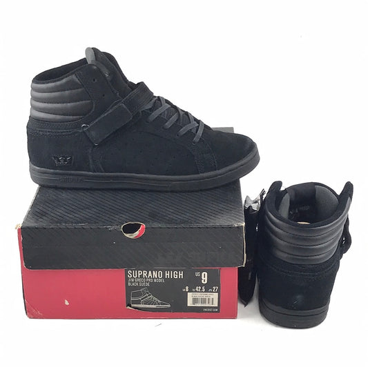 Supra Jim Greco Suprano High Black Suede US Mens Size 9