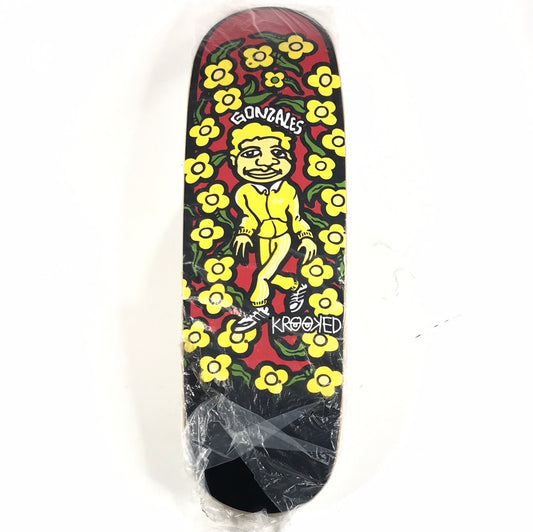 Krooked Mark Gonzales Yellow Sweatpants Black/Red/Yellow 8.5" Skateboard Deck