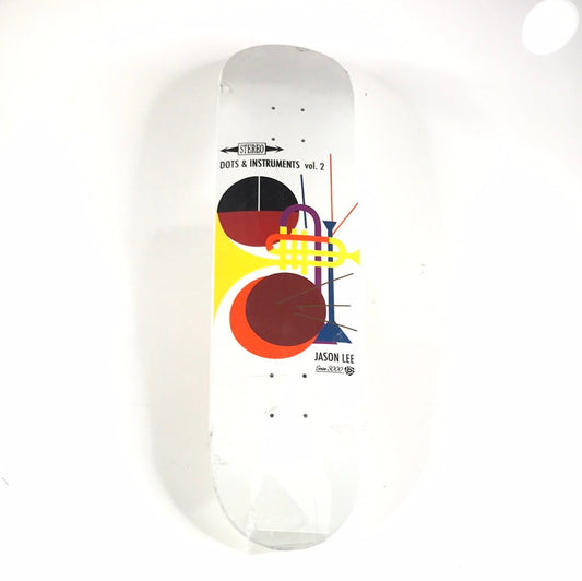 Stereo Jason Lee Dots & Instruments White 7.75 Skateboard Deck