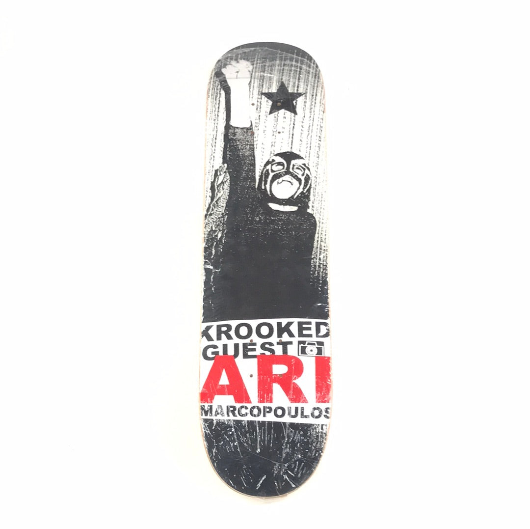Krooked Ari Marcopoulos Guest Model 375/405 Black/White/Red 7.8 Skateboard Deck