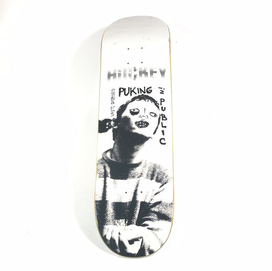 Hockey John Fitzgerald Puking in Public White 8.5 Skateboard Deck