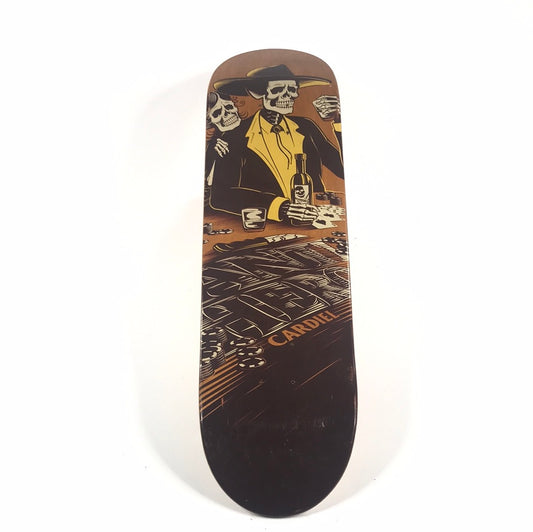 Anti Hero John Cardiel Gambling Skeletons Brown 8.0 Skateboard Deck