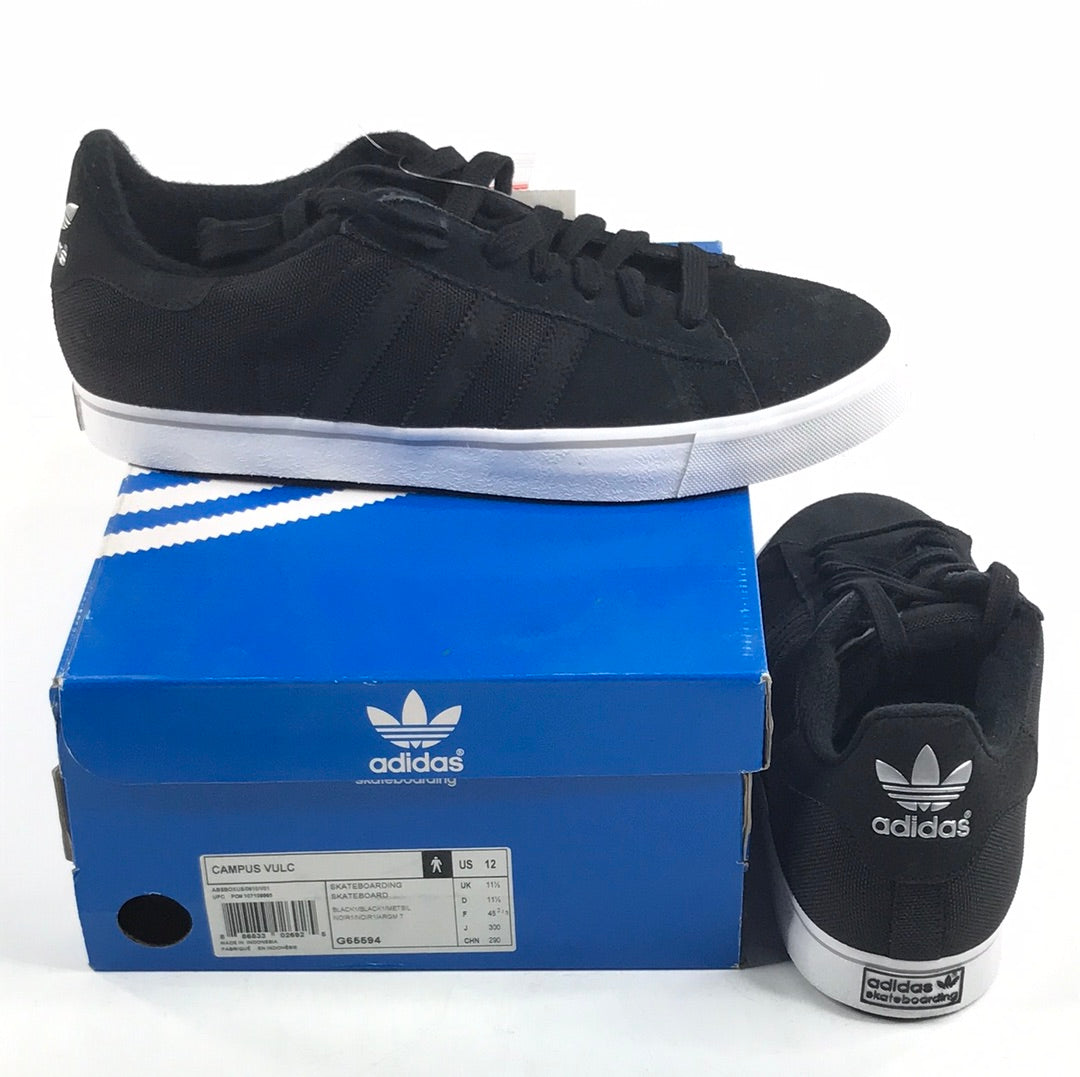 Adidas Campus Vulc BLACK1/BLACK1/METSIL G65594 US Mens Size 12
