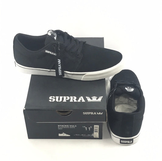 Supra Stacks Vulc Black/White-White US Mens Size 11.5