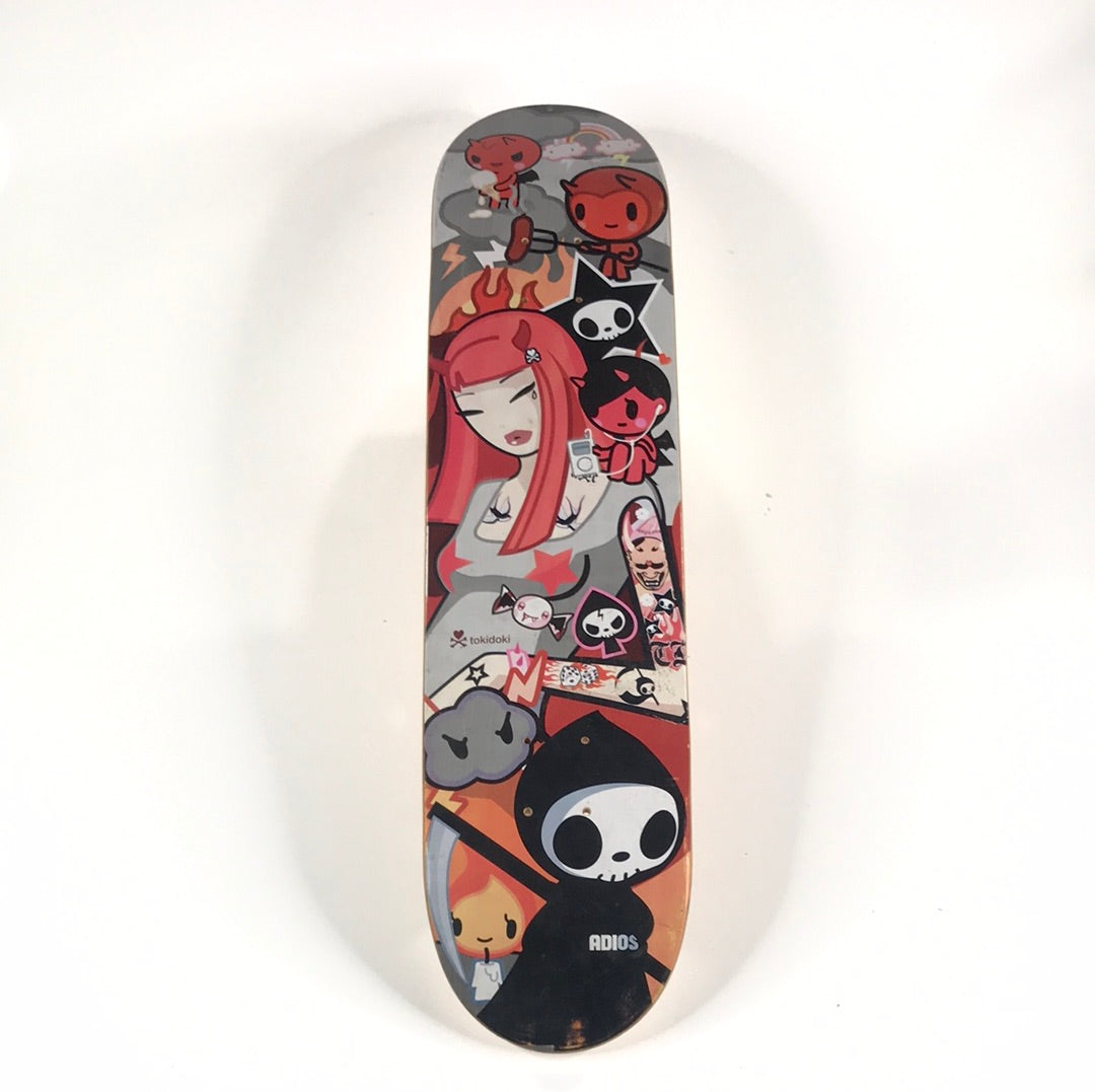 Tokidoki Team Red Head Girl Red 7 3/8 Skateboard Deck