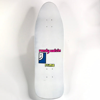 Prime Randy Calvin Goodwill Graphics White 9 3/8 Singed Skateboard Deck