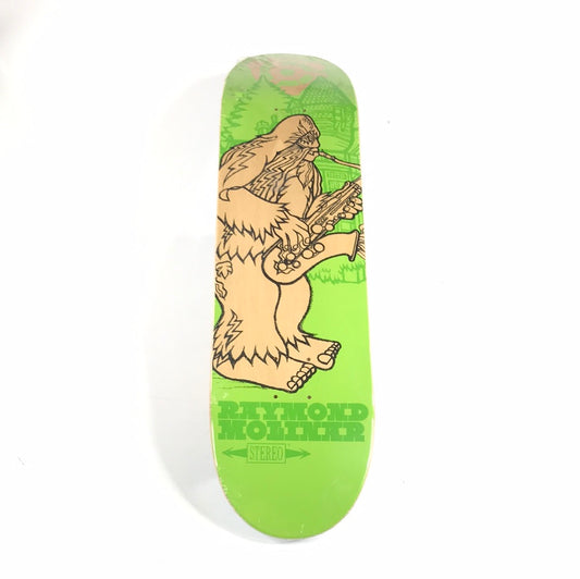 Stereo Raymond Molinar Super Sasquatch Bigfoot Artist Saxophone Green/Natural 8.0 Skateboard Deck