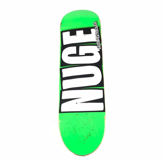 Baker Nuge Box Letters Green 8.0 Signed Skateboard Deck