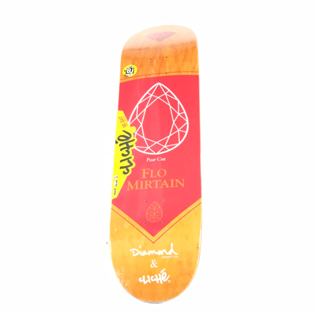 Cliche x Diamond Flo Mirtain Pear Cut Orange 8.1 Skateboard Deck