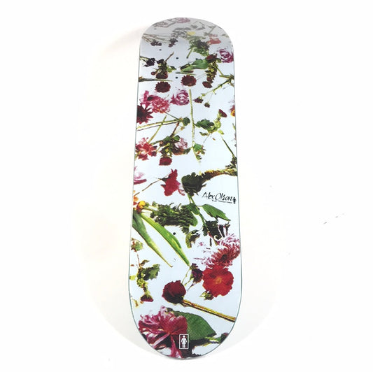 Girl Alex Olson Pixelated Flowers White 8" Skateboard Deck