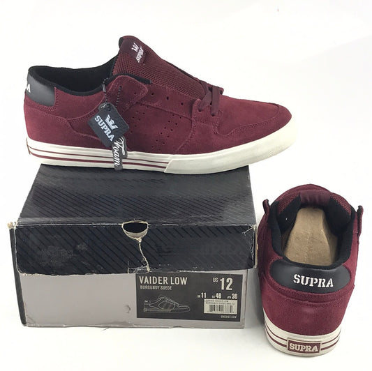 Supra Vaider Low Burgundy Suede US Mens Size 12