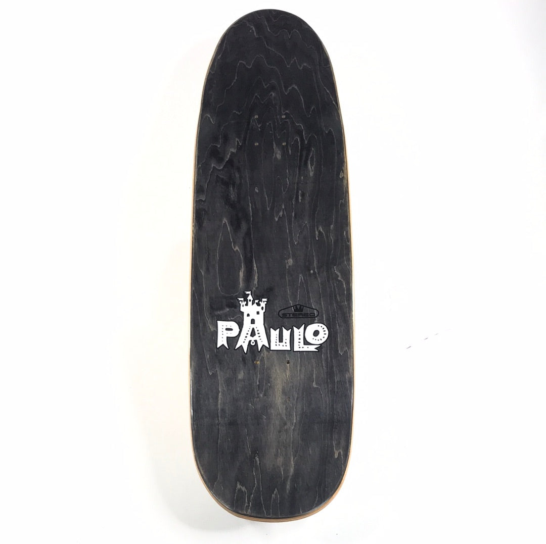 Stereo Paulo Diaz Old Art Black Autographed 8.75'' Skateboard Deck