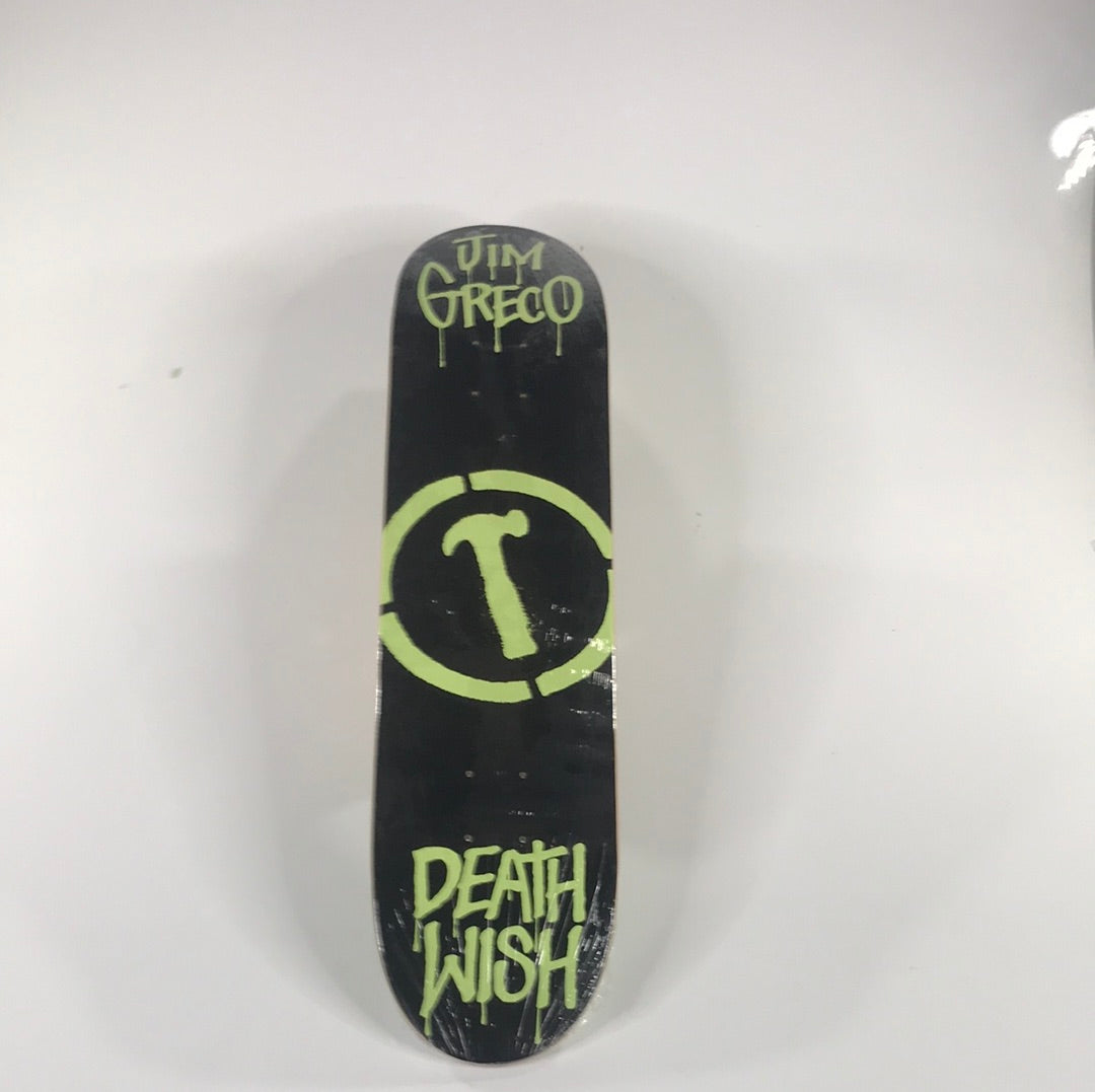 Deathwish Jim Greco Hammer Stencil Black 7.5 Skateboard Deck