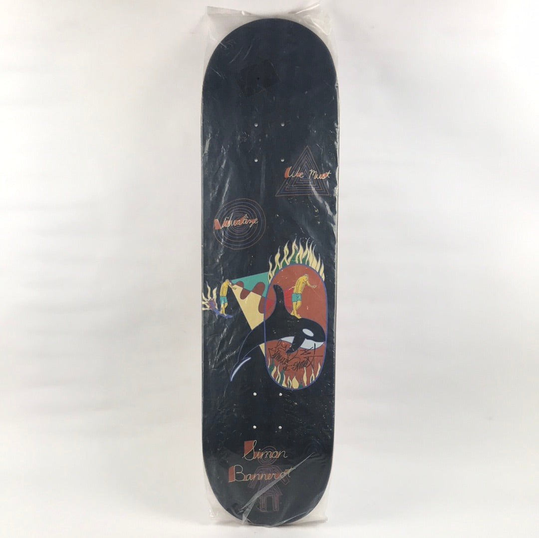 Girl Simon Bannerot Killer Whale Signed Black 8.5'' Skateboard Deck