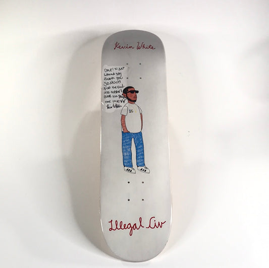 Illegal Civ Kevin White Signed White 8.25 Skateboard Deck