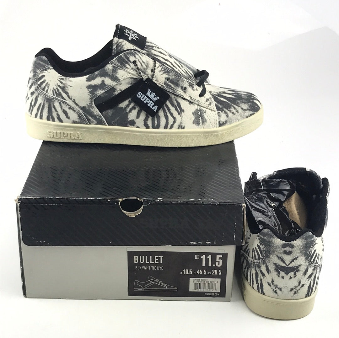 Supra Bullet BLK/WHT TIE DYE US Mens Size 11.5