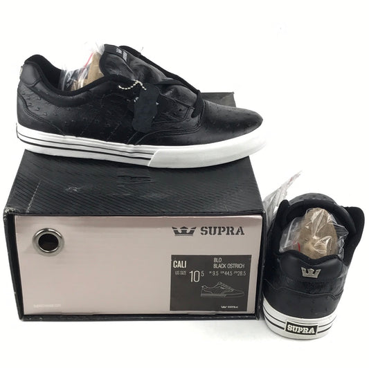 Supra Cali Black Ostrich U.S. Mens Size 10.5