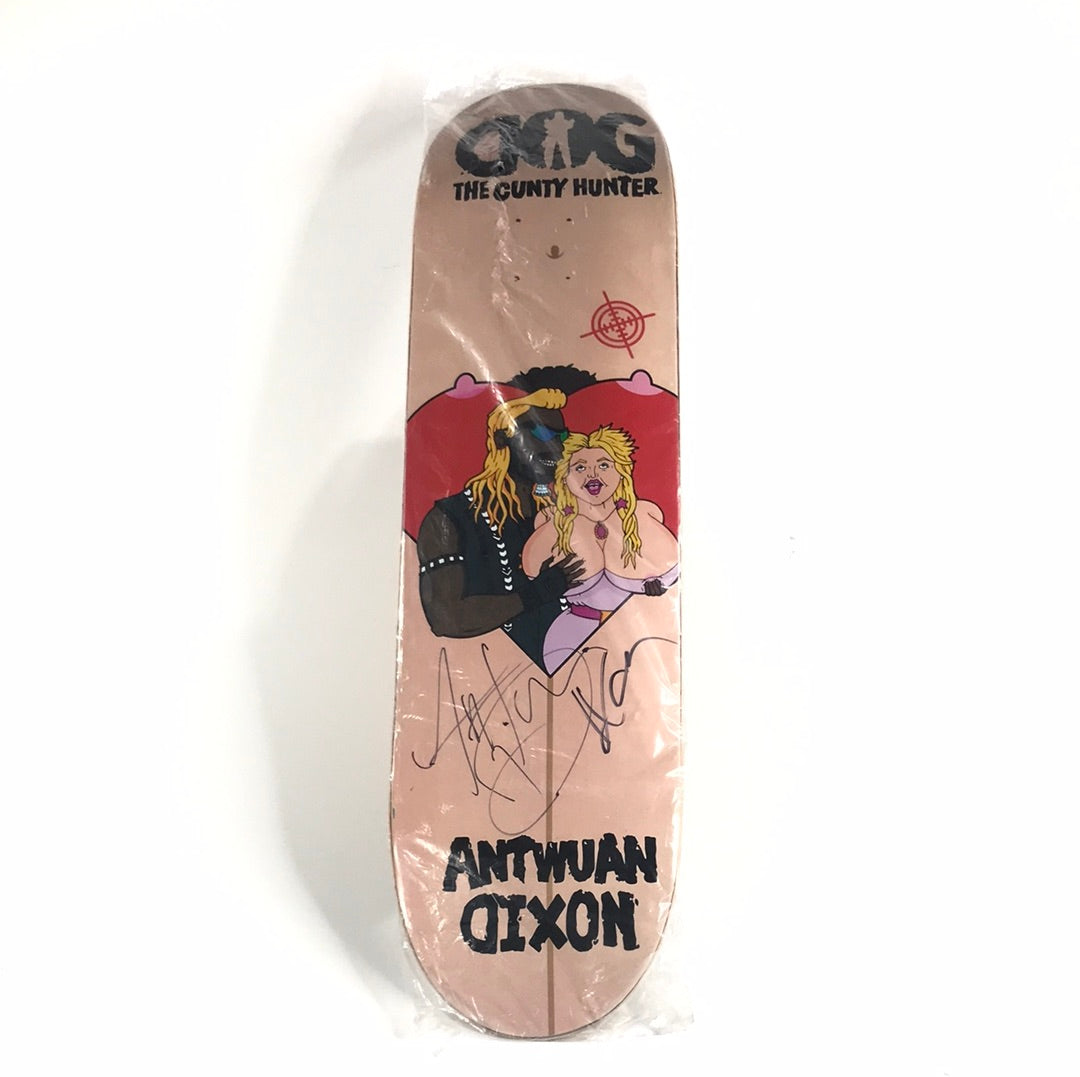 Dog Antwuan Dixon Cunty Hunter Signed Tan Skateboard Deck