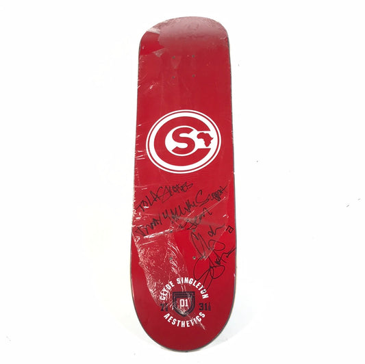 Aesthetics Clyde Singleton Signed Basic Red 7.75" Skateboard Deck