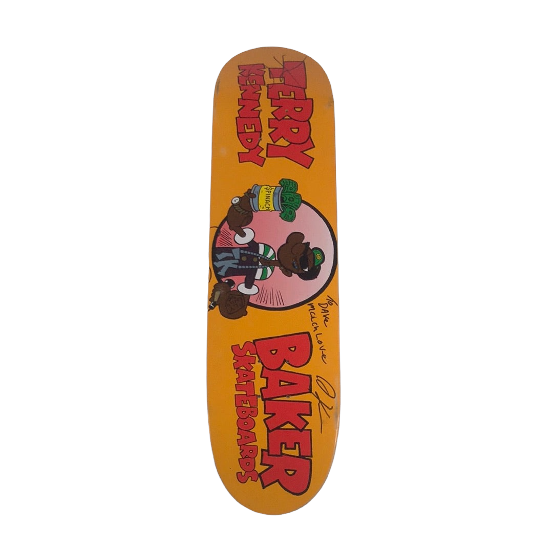 Signed Terry Kennedy Baker Skateboard Deck Popeye 7.8