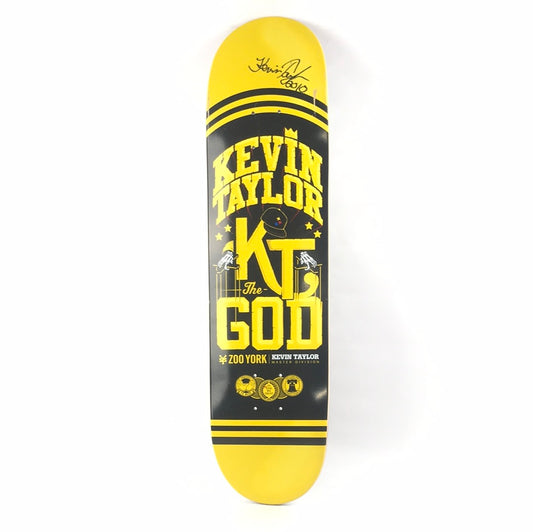 Zoo York Kevin Taylor KT Signed 2010 God Black/Yellow 7.5'' Signed Skateboard Deck