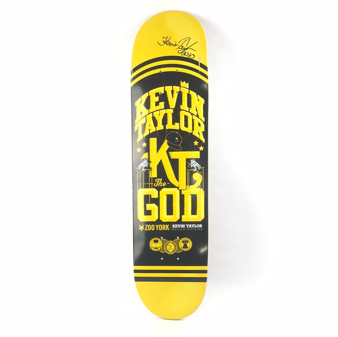 Zoo York Kevin Taylor KT Signed 2010 God Black/Yellow 7.5'' Signed Skateboard Deck