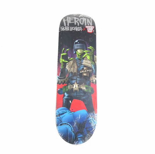 Heroin Team 2000 Ad Black 8.5 Skateboard Deck