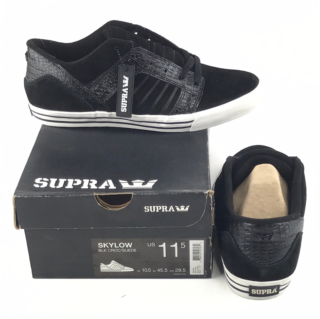 Supra Skylow BLK CROC/Suede US Mens Size 11.5