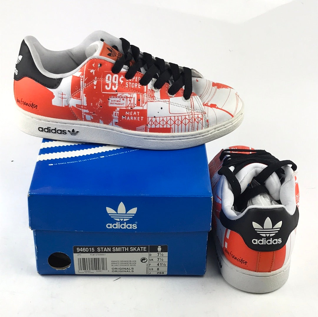 Adidas Stan Smith Skate RWHITE/Orange/Black 946015 US Mens Size 7.5