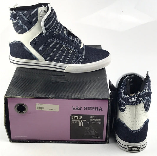 Supra Chad Muska Skytop Navy Denim Suede US Mens Size 10