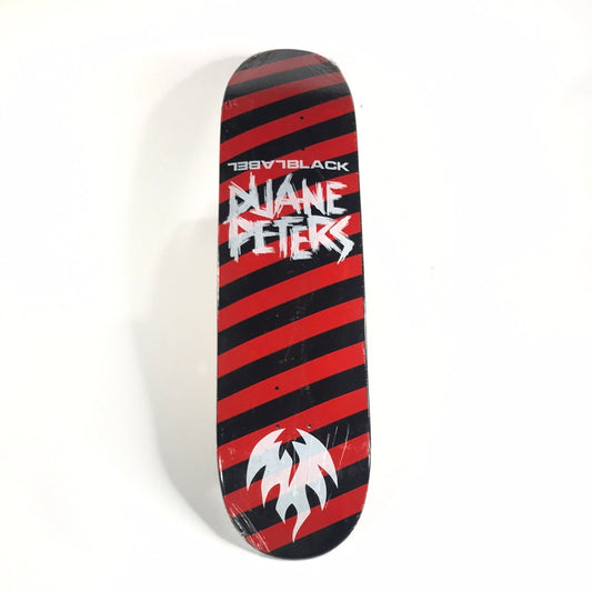Black Label Emergency Duane Peters Strip Red and Black 8.0 Skateboard Deck