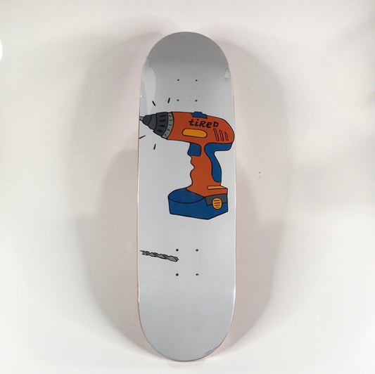 Tired Drill White 8.75 Skateboard Deck