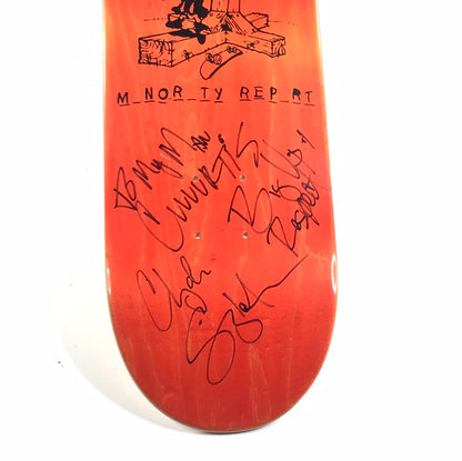 Minority Report Video Clyde Singleton Signed Hang Man Orange 8.0 Skateboard Deck