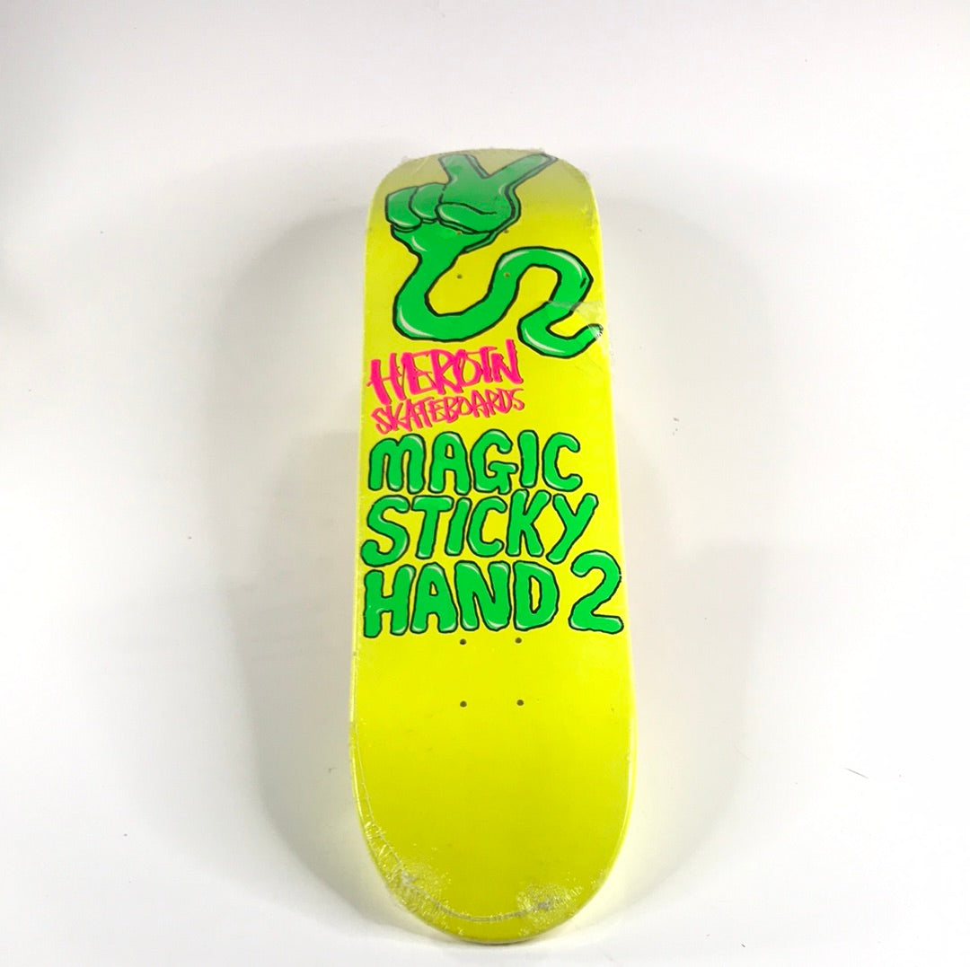 Heroin Team Magic Sticky Hand 2 Yellow 8.25 Skateboard deck – western ...