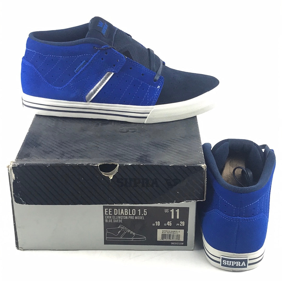 Supra EE Diablo 1.5 Erik Ellington Blue Suede US Mens Size 11