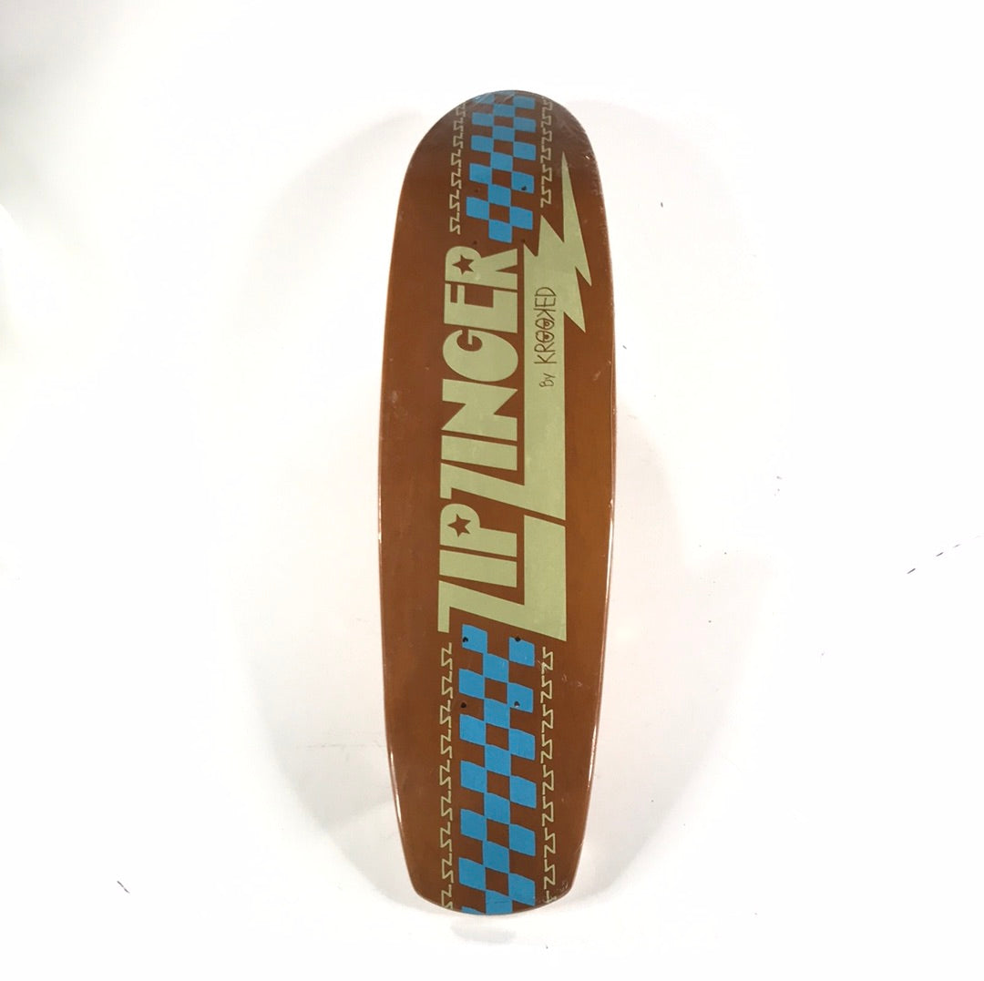 Krooked Zip Zinger Brown/Blue 7.75" Skateboard Deck