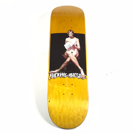Fucking Awesome Naked Girl Sewing Yellow 8” Skateboard Deck 2014