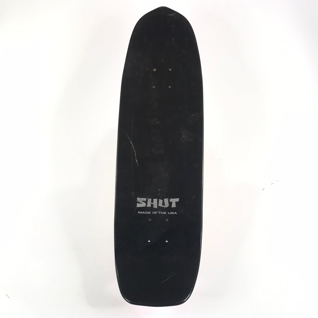 Shut Team Spray Paint Black/Pink Shaped 8.5" Skateboard Deck