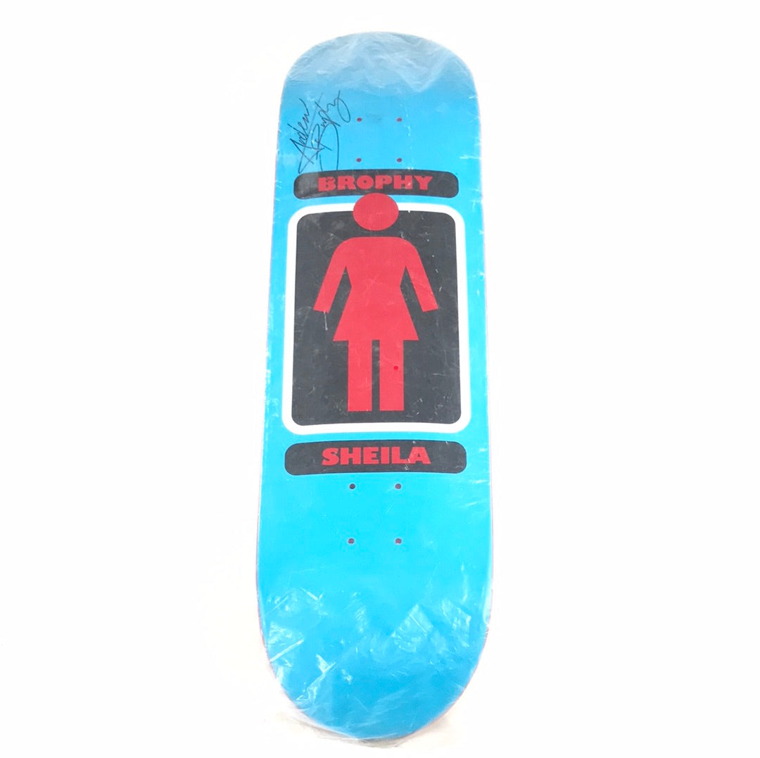 Girl Andrew Brophy Signed Sheila 8.4 Blue Skateboard Deck
